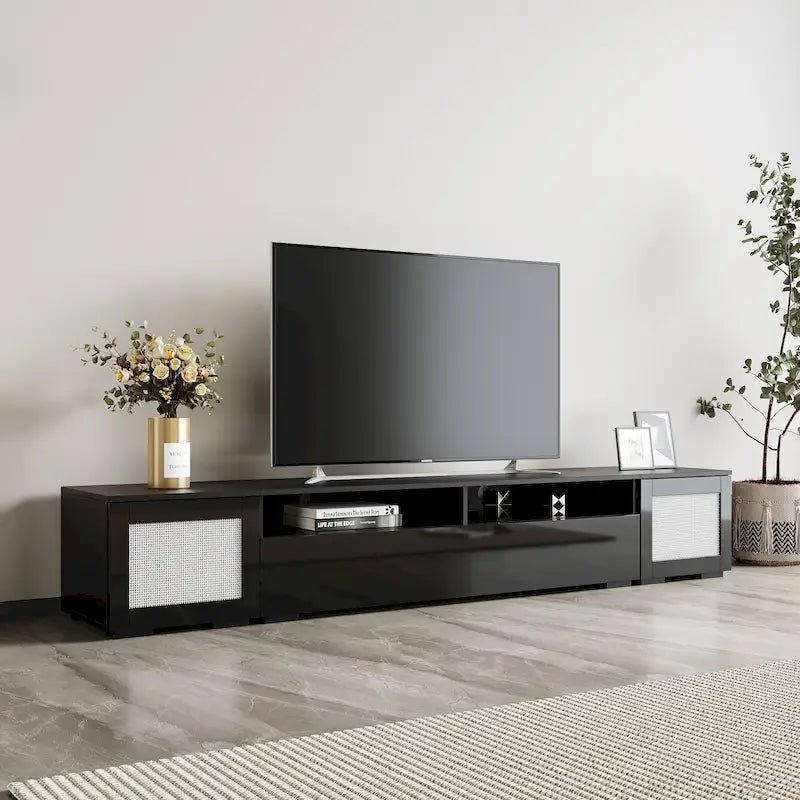 Mobile TV da 82,6" con ante apribili a pressione e luci LED per TV fino a 90"