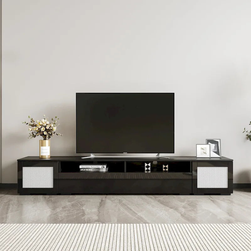 Mobile TV da 82,6" con ante apribili a pressione e luci LED per TV fino a 90"