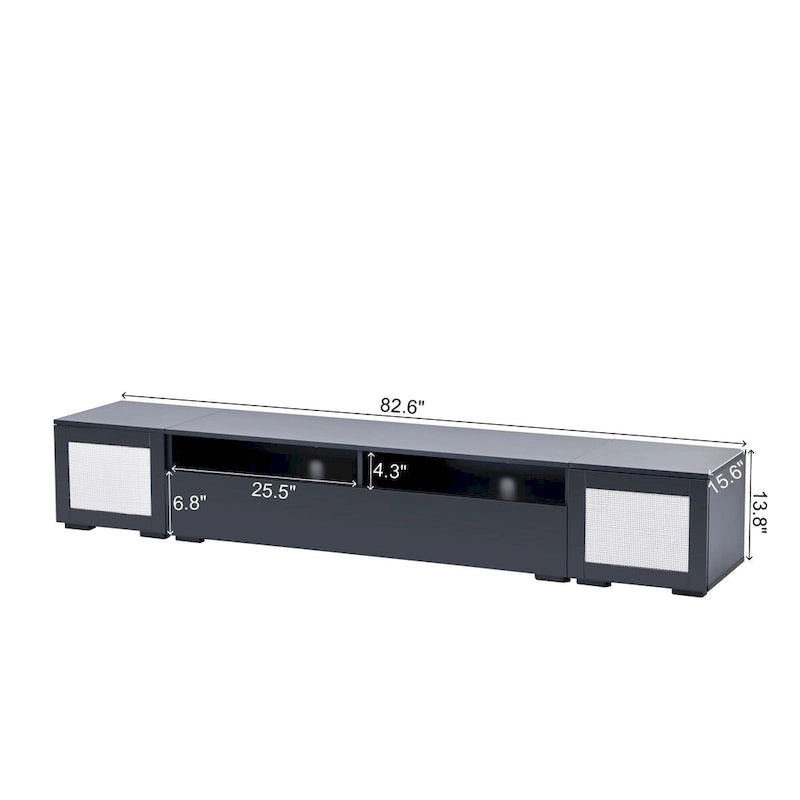 Mobile TV da 82,6" con ante apribili a pressione e luci LED per TV fino a 90"