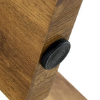 Tavolino rotondo da caffè con gambe rettangolari, diametro 84,8 cm, piano in MDF bianco