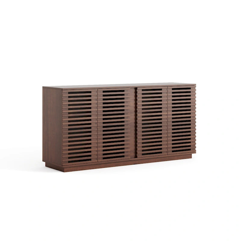 Credenza a buffet con ante a doghe in legno