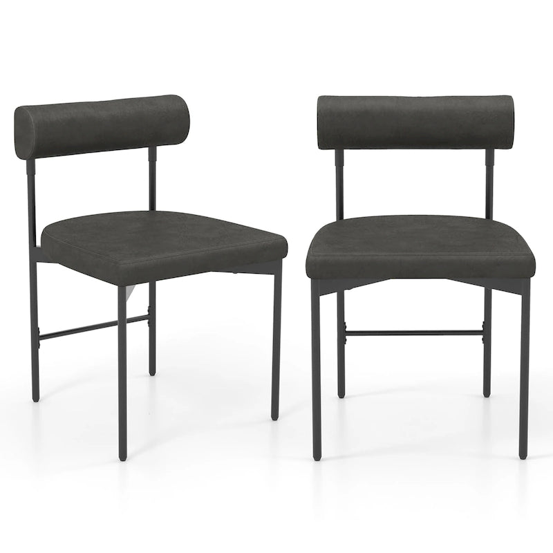 Set di 2 sedie da pranzo in similpelle, imbottite, per cucina