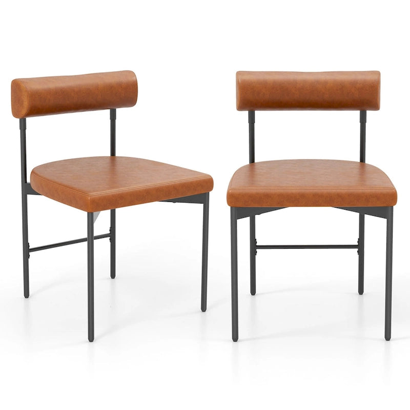 Set di 2 sedie da pranzo in similpelle, imbottite, per cucina