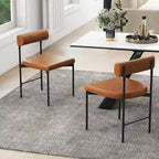Set di 2 sedie da pranzo in similpelle, imbottite, per cucina