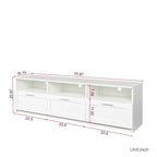 Mobile TV Bianco 178 cm con Vano a Giorno e Cassetti