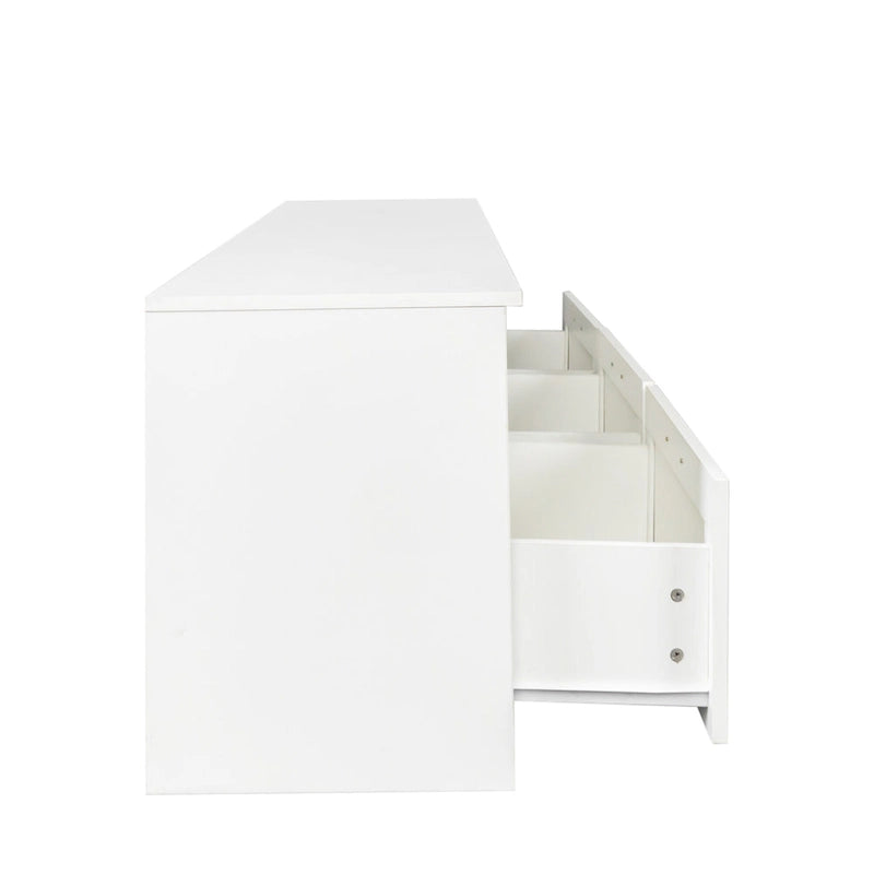 Mobile TV Bianco 178 cm con Vano a Giorno e Cassetti