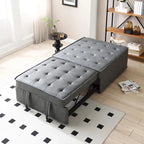 Divano letto estraibile in ecopelle da 39" con schienale regolabile e cuscino
