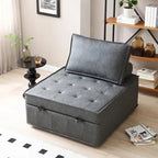 Divano letto estraibile in ecopelle da 39" con schienale regolabile e cuscino