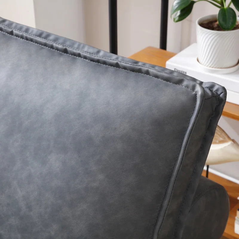 Divano letto estraibile in ecopelle da 39" con schienale regolabile e cuscino