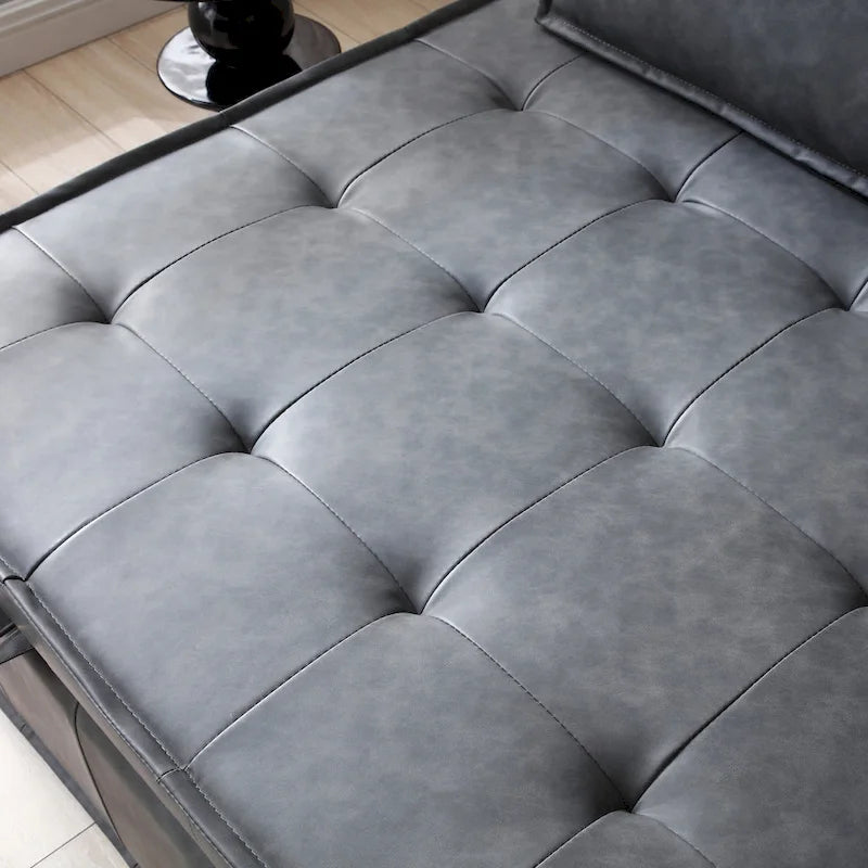 Divano letto estraibile in ecopelle da 39" con schienale regolabile e cuscino