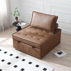 Divano letto estraibile in ecopelle da 39" con schienale regolabile e cuscino