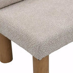 Panca da pranzo in tessuto Bouclé con gambe in legno di gomma