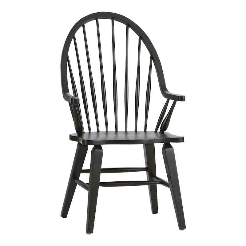 Sedia Windsor con braccioli - Nera