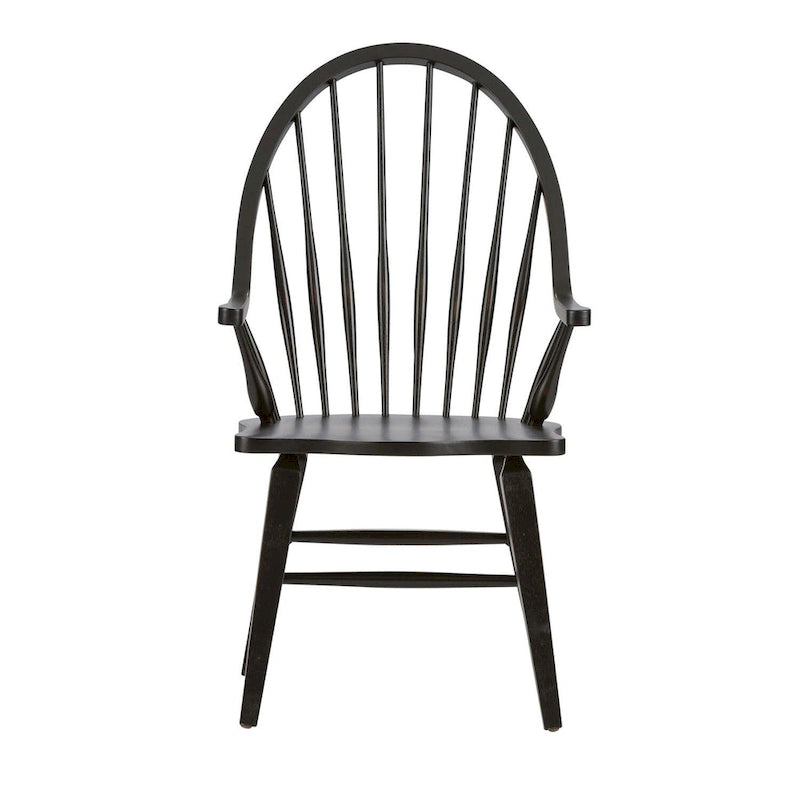 Sedia Windsor con braccioli - Nera