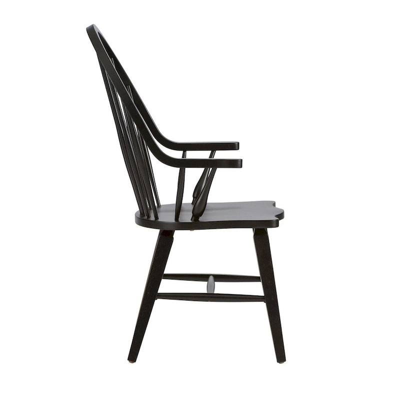Sedia Windsor con braccioli - Nera
