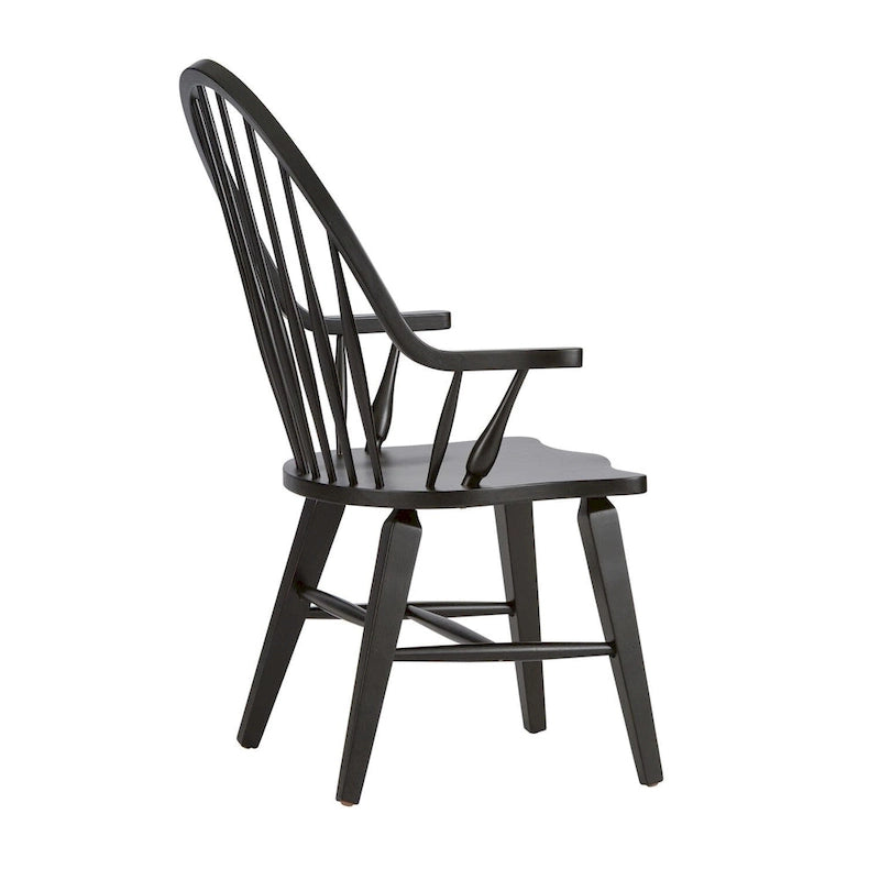 Sedia Windsor con braccioli - Nera