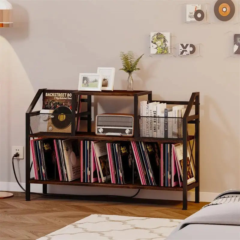 Mobile per giradischi con vano portadischi in vinile