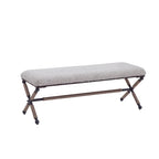 Panca Doppia Imbottita da 122 cm con Sedile in Bouclé e Base in Metallo