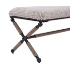 Panca Doppia Imbottita da 122 cm con Sedile in Bouclé e Base in Metallo
