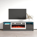 Mobile TV con camino elettrico da 63" e illuminazione a LED