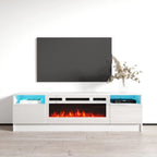 Mobile TV con camino elettrico da 63" e illuminazione a LED