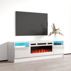 Mobile TV con camino elettrico da 63" e illuminazione a LED