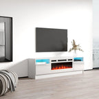 Mobile TV con camino elettrico da 63" e illuminazione a LED