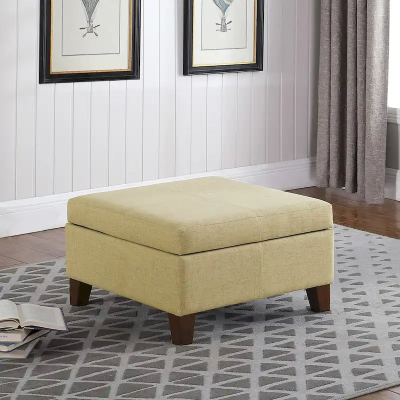 Ottoman contenitore quadrato grande con coperchio a cerniera