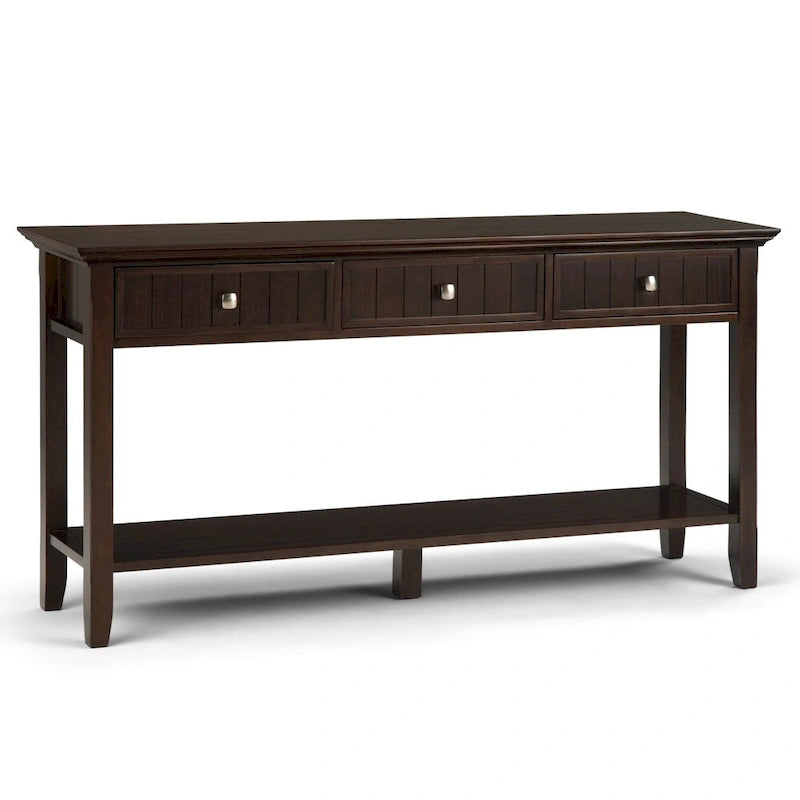 Tavolo console da 152 cm di larghezza Normandy con 3 cassetti e ripiano aperto