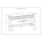 Tavolo console da 152 cm di larghezza Normandy con 3 cassetti e ripiano aperto