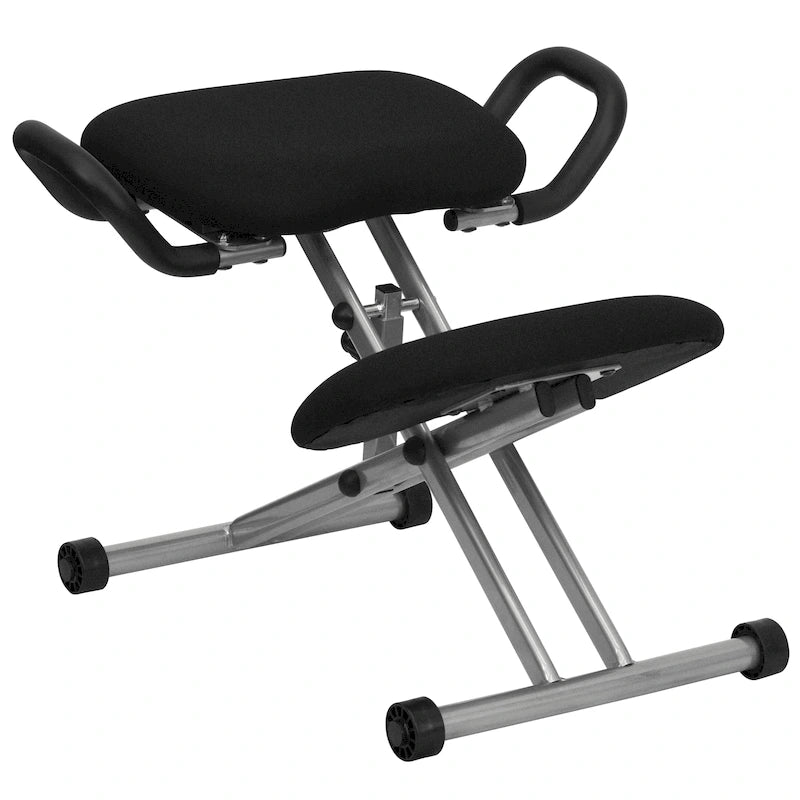 Sedia ergonomica con maniglie – Tessuto nero