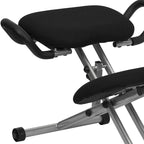 Sedia ergonomica con maniglie – Tessuto nero