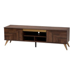 Mobile TV a 2 ante in noce marrone stile Mid-Century Modern