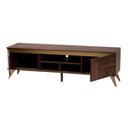 Mobile TV a 2 ante in noce marrone stile Mid-Century Modern