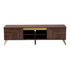 Mobile TV a 2 ante in noce marrone stile Mid-Century Modern