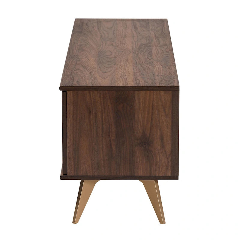 Mobile TV a 2 ante in noce marrone stile Mid-Century Modern