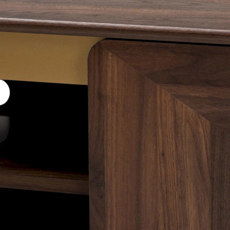 Mobile TV a 2 ante in noce marrone stile Mid-Century Modern