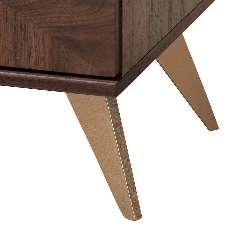 Mobile TV a 2 ante in noce marrone stile Mid-Century Modern