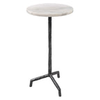 Tavolino portabevande in marmo bianco - 12 L x 23,5 H x 12 P (in)