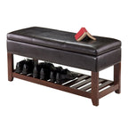 Panca Contenitore con Seduta in Pelle Sintetica - 108L x 40P x 52A cm
