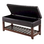 Panca Contenitore con Seduta in Pelle Sintetica - 108L x 40P x 52A cm