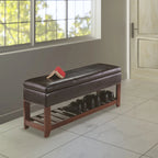 Panca Contenitore con Seduta in Pelle Sintetica - 108L x 40P x 52A cm
