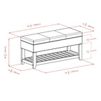Panca Contenitore con Seduta in Pelle Sintetica - 108L x 40P x 52A cm