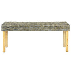 Panca 110 cm in Rattan Kubu Naturale e Legno massello di Mango