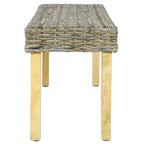 Panca 110 cm in Rattan Kubu Naturale e Legno massello di Mango