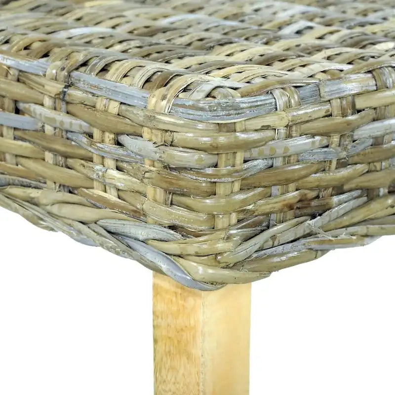Panca 110 cm in Rattan Kubu Naturale e Legno massello di Mango