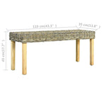Panca 110 cm in Rattan Kubu Naturale e Legno massello di Mango