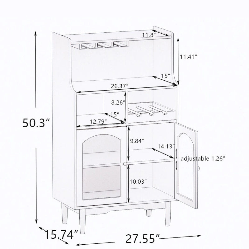 Mobile Bar con Portabottiglie Rimovibile