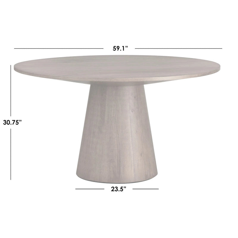 Tavolo da pranzo rotondo con piedistallo – diametro 150 cm, 6 posti a sedere