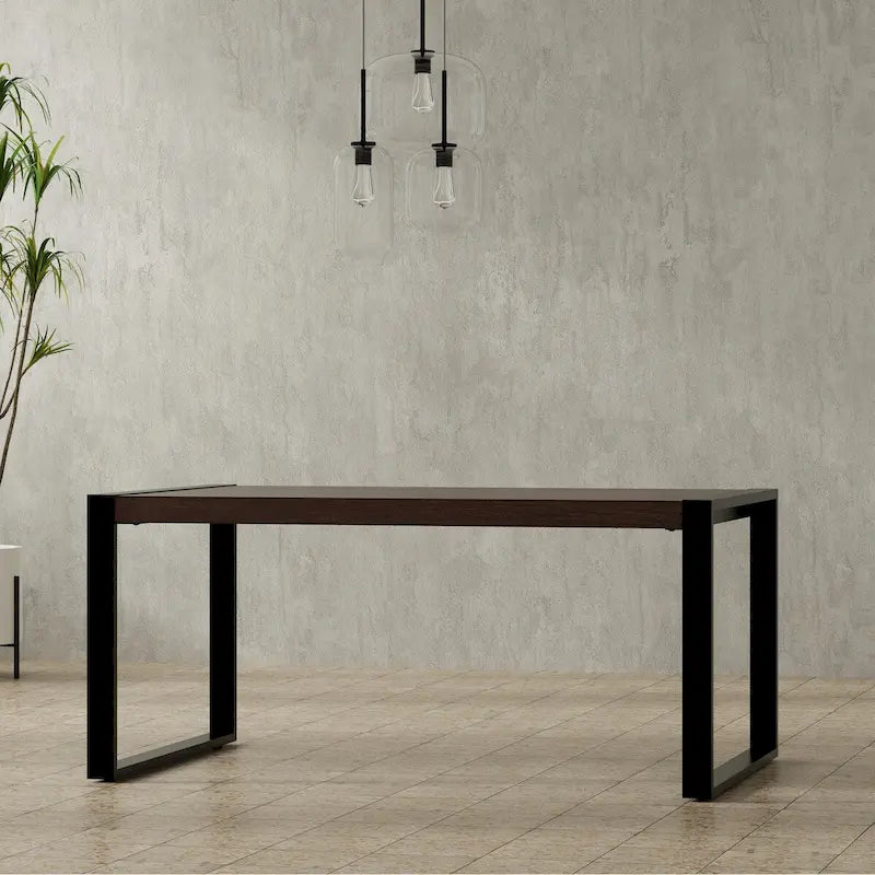 Tavolo da pranzo rettangolare moderno industriale 66 x 40 pollici